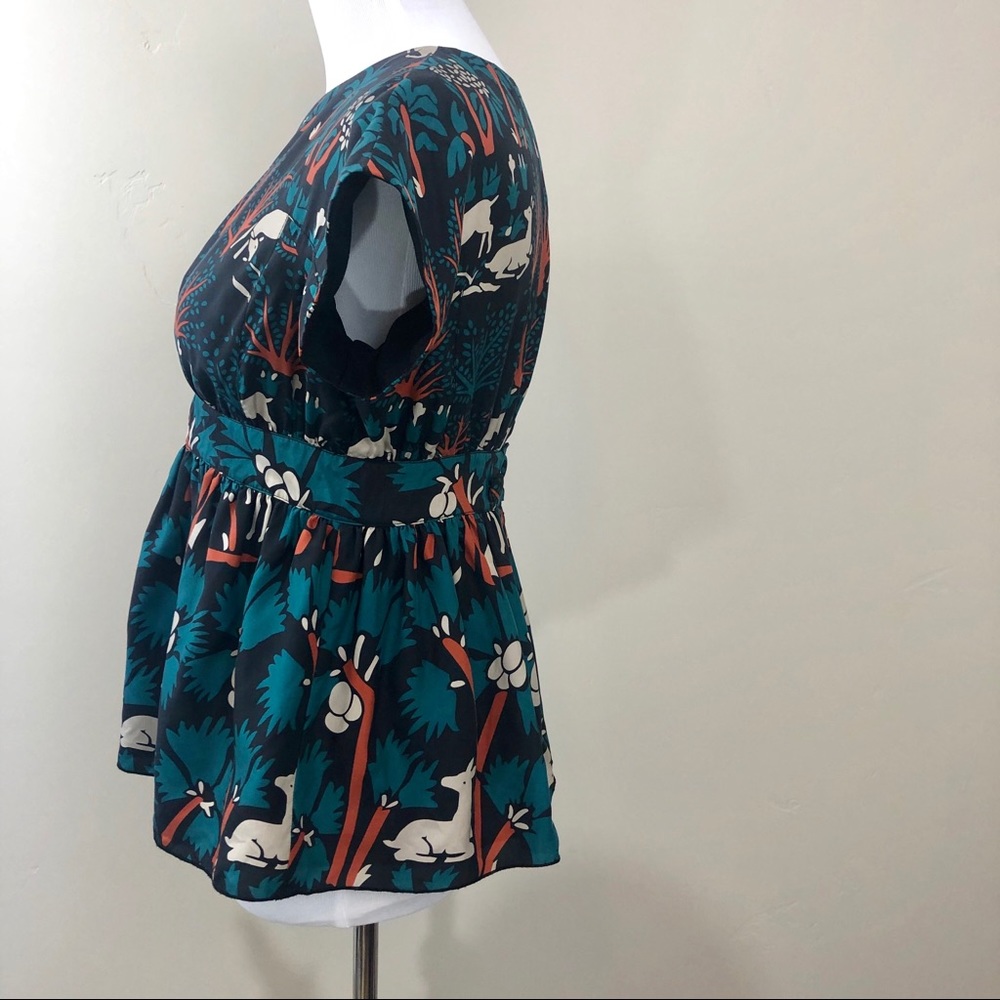 ❌SOLD❌Anna Sui For Anthropologie Fawn Silk Blouse - Picture 3 of 8